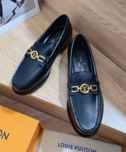 Louis Vuitton Womens Chess Flat Loafer Black-4