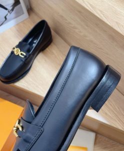 Louis Vuitton Womens Chess Flat Loafer Black-9