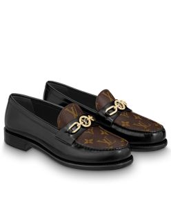 Louis Vuitton Womens Chess Flat Loafer Brown-1