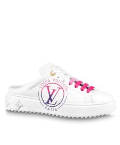 Louis Vuitton Womens Time Out Open Back Sneaker White-1