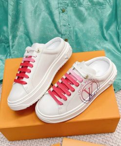 Louis Vuitton Womens Time Out Open Back Sneaker White-3