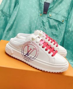 Louis Vuitton Womens Time Out Open Back Sneaker White-4