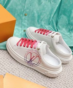 Louis Vuitton Womens Time Out Open Back Sneaker White-5