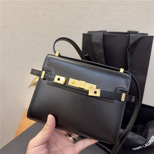 YSL Manhattan Mini Crossbody Bag 727766 Black Box Leather