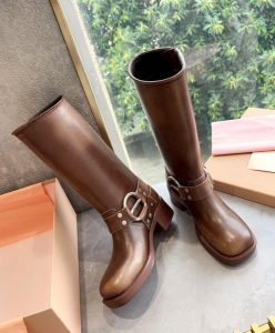 Miumiu Womens Leather Biker Boots-4