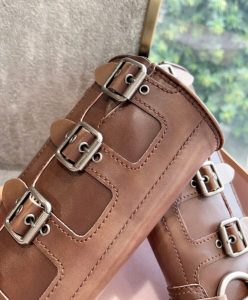 Miumiu Womens Leather Biker Boots-8