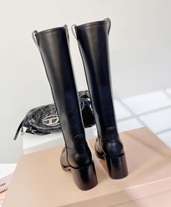 Miumiu Womens Leather Boots Black-7