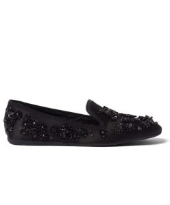 Miumiu Womens Satin Slippers Black-1