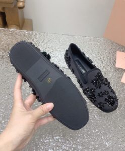 Miumiu Womens Satin Slippers Black-10