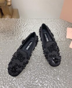 Miumiu Womens Satin Slippers Black-4