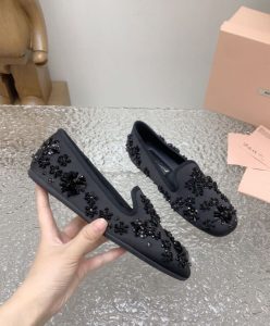 Miumiu Womens Satin Slippers Black-6