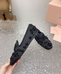 Miumiu Womens Satin Slippers Black-7