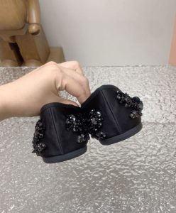 Miumiu Womens Satin Slippers Black-8