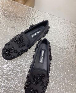 Miumiu Womens Satin Slippers Black-9