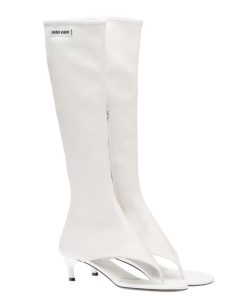 Miumiu Womens Stretch Nappa Leather Thong Boots-1