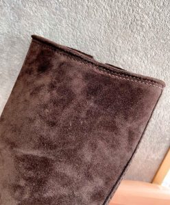 Miumiu Womens Suede Boots Dark Coffee-9