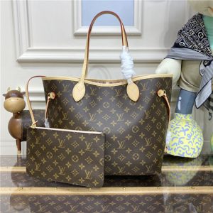Monogram Canvas Neverfull MM M50366 Rose Ballerine-1.jpg