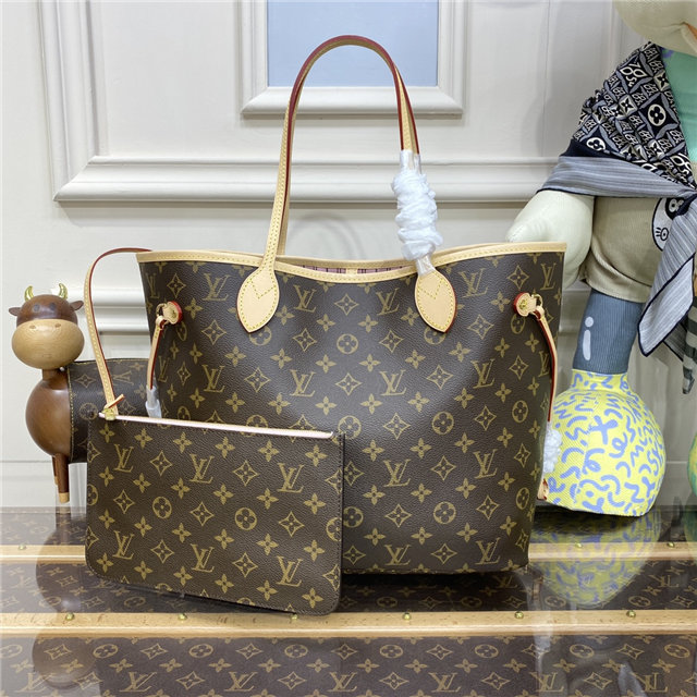 Louis Vuitton Monogram Canvas Neverfull MM M50366 Rose Ballerine