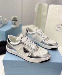 Prada Unisex Elegant Sneakers 2EE364 Silver-3