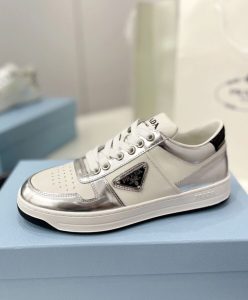 Prada Unisex Elegant Sneakers 2EE364 Silver-5