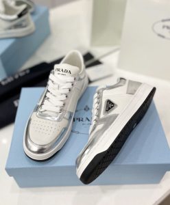 Prada Unisex Elegant Sneakers 2EE364 Silver-9