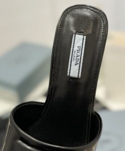 Prada Womens Brushed Leather Heeled Slides 1XX590-7