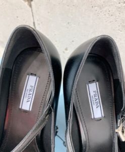 Prada Womens Brushed Leather Pumps Black-9