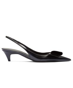 Prada Womens Brushed Leather Slingback Pumps 1I318N-1