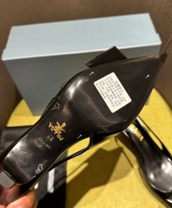 Prada Womens Brushed Leather Slingback Pumps 1I318N-10