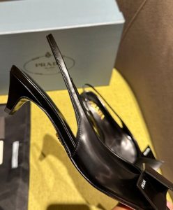 Prada Womens Brushed Leather Slingback Pumps 1I318N-9