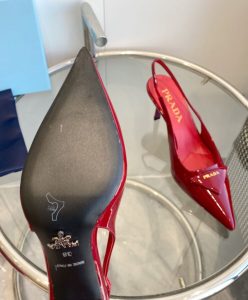 Prada Womens Brushed Leather Slingback Pumps 1I901M-10