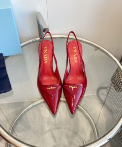 Prada Womens Brushed Leather Slingback Pumps 1I901M-2