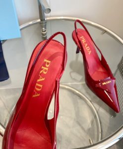 Prada Womens Brushed Leather Slingback Pumps 1I901M-9