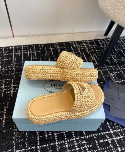 Prada Womens Crochet Flatform Slides 1XZ761-5