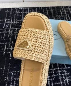Prada Womens Crochet Flatform Slides 1XZ761-9