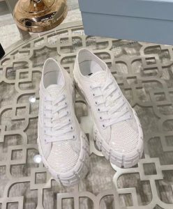 Prada Womens Double Wheel Sequin Sneakers-2