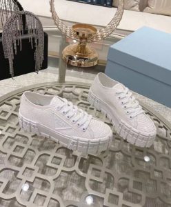 Prada Womens Double Wheel Sequin Sneakers-3