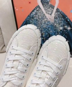 Prada Womens Double Wheel Sequin Sneakers-8