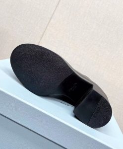 Prada Womens Heeled Brushed Leather Lace-ups Black-10