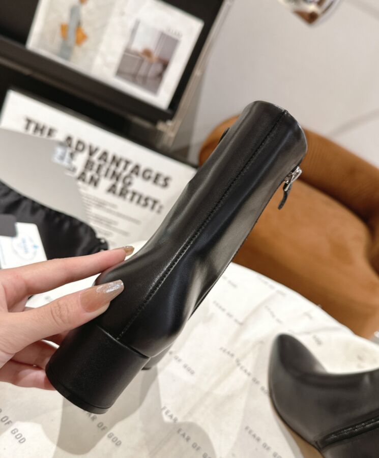 Prada Womens Leather Booties Black-8