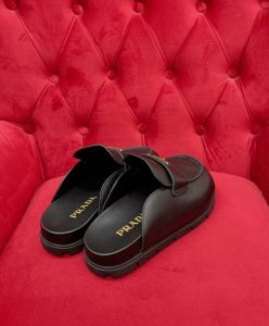 Prada Womens Leather Mules 1S430N Black-4