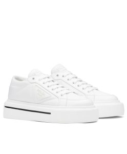 Prada Womens Macro Re-Nylon Recycled Nylon And Shiny Leather Sneakers-1