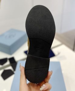 Prada Womens Metallic Leather Loafers 1D246M-10