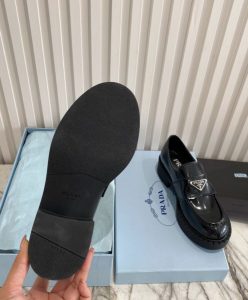 Prada Womens Monolith Brushed Leather Pointed Loafers-10