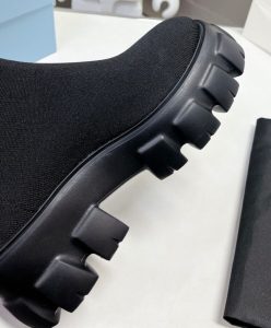 Prada Womens Monolith Knit Booties 1T115N Black-8