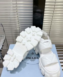 Prada Womens Monolith Leather Sandals 1X040N-10