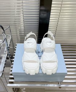 Prada Womens Monolith Leather Sandals 1X040N-2