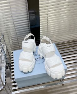 Prada Womens Monolith Leather Sandals 1X040N-3