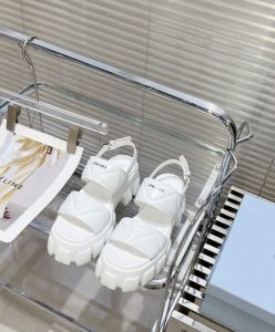 Prada Womens Monolith Leather Sandals 1X040N-4