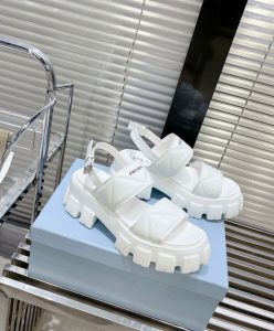 Prada Womens Monolith Leather Sandals 1X040N-6
